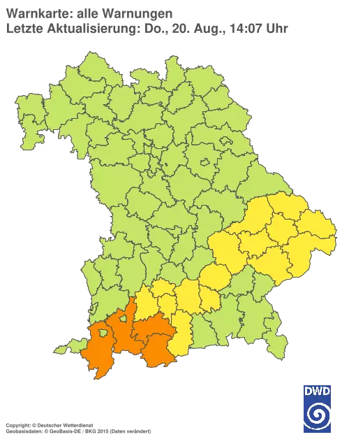 Aktuelle Wetterwarnungen für %region%