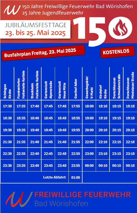 Busfahrplan 23.05.2025