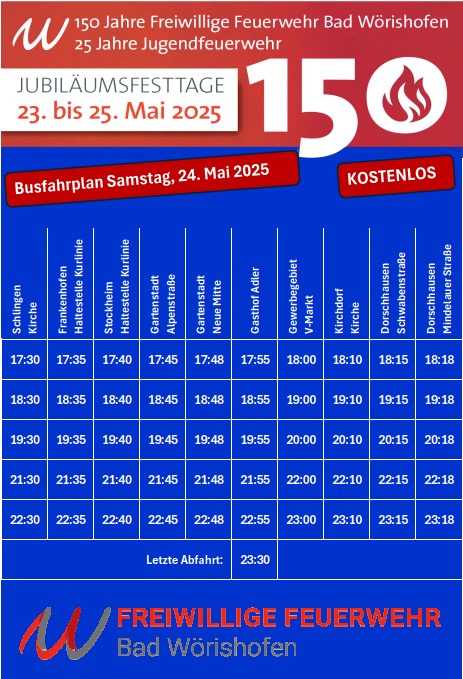 Busfahrplan 24.05.2025
