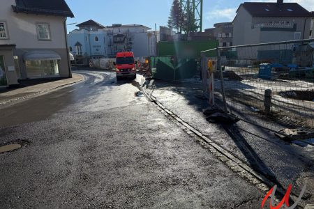 Umgestürzter Bauzaun