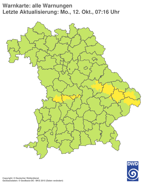 Aktuelle Warnkarte: Bayern