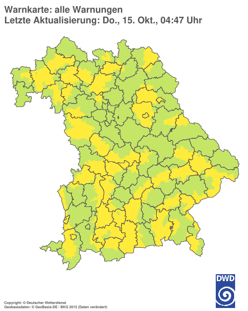 Aktuelle Warnkarte: Bayern